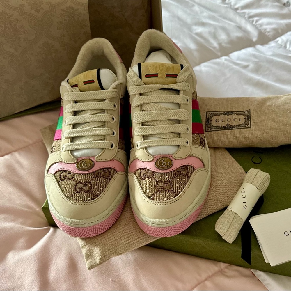 Gucci GG Crystal Screener Sneakers, Women’s 36 / US 6